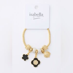 Isabella Charm Bracelets gold or silver clasp, non-stretch